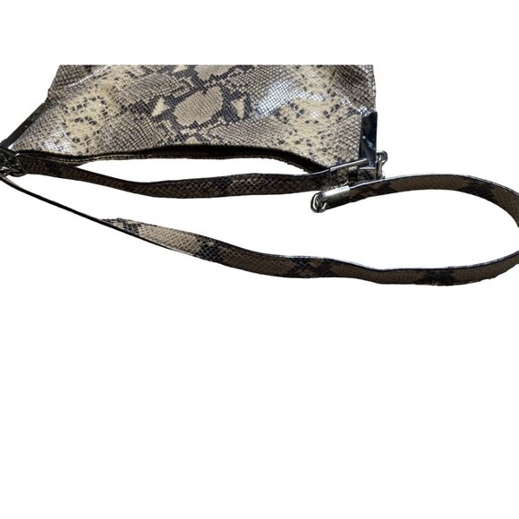 MICHAEL KORS WOMEN'S BLACK & TAN PYTHON HOBO CROSSBODY BAG - Picture 8 of 8